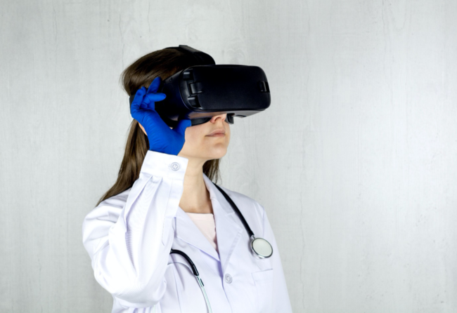 doctor with VR goggles