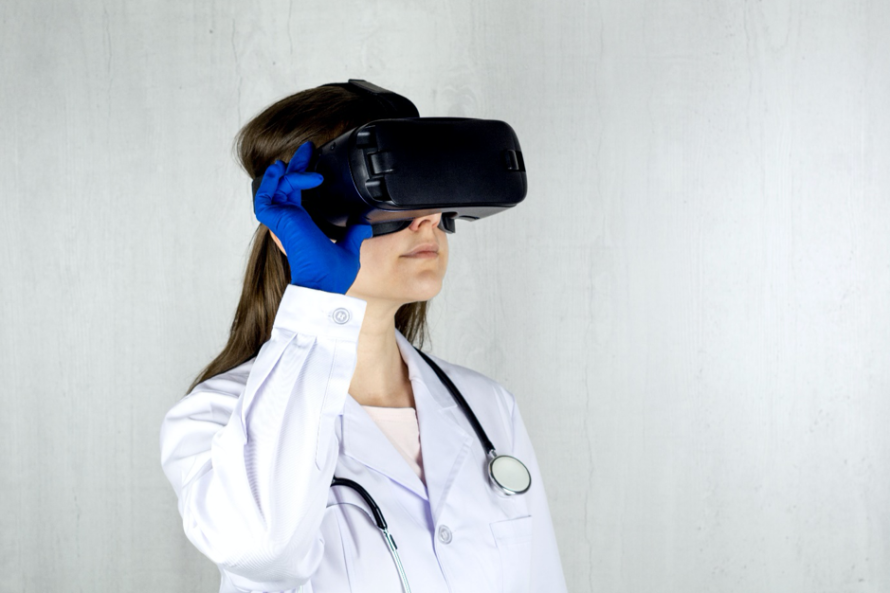 doctor with VR goggles